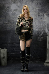 Camo Edge Faux Fur Hooded Jacket