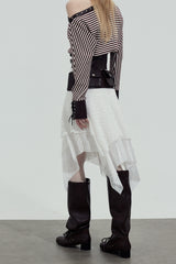 Irregular Mesh Layered Skirt