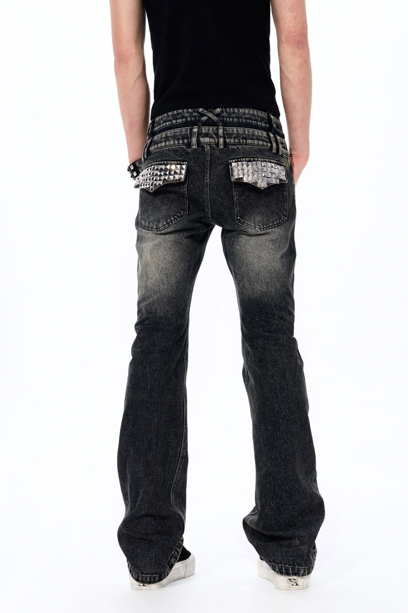Studded Fade Bootcut Jeans