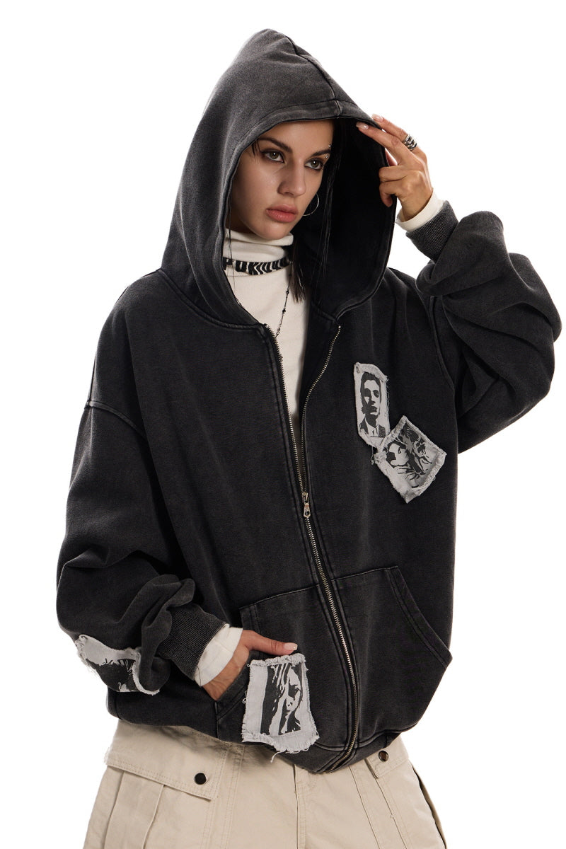 Echo Face Zip Hoodie