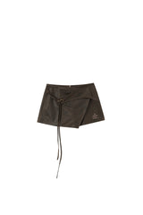 Vintage Edge Asymmetrical Leather Skirt