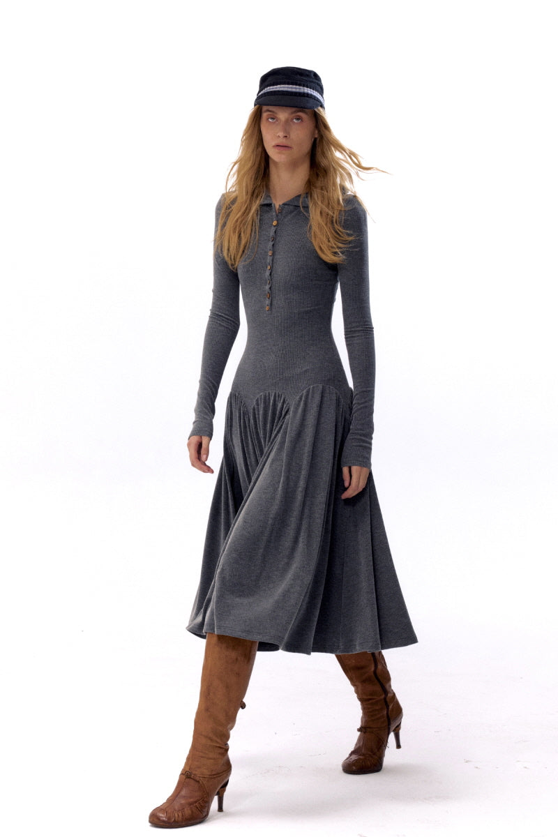 Soft Curve Hooded Knit Dress