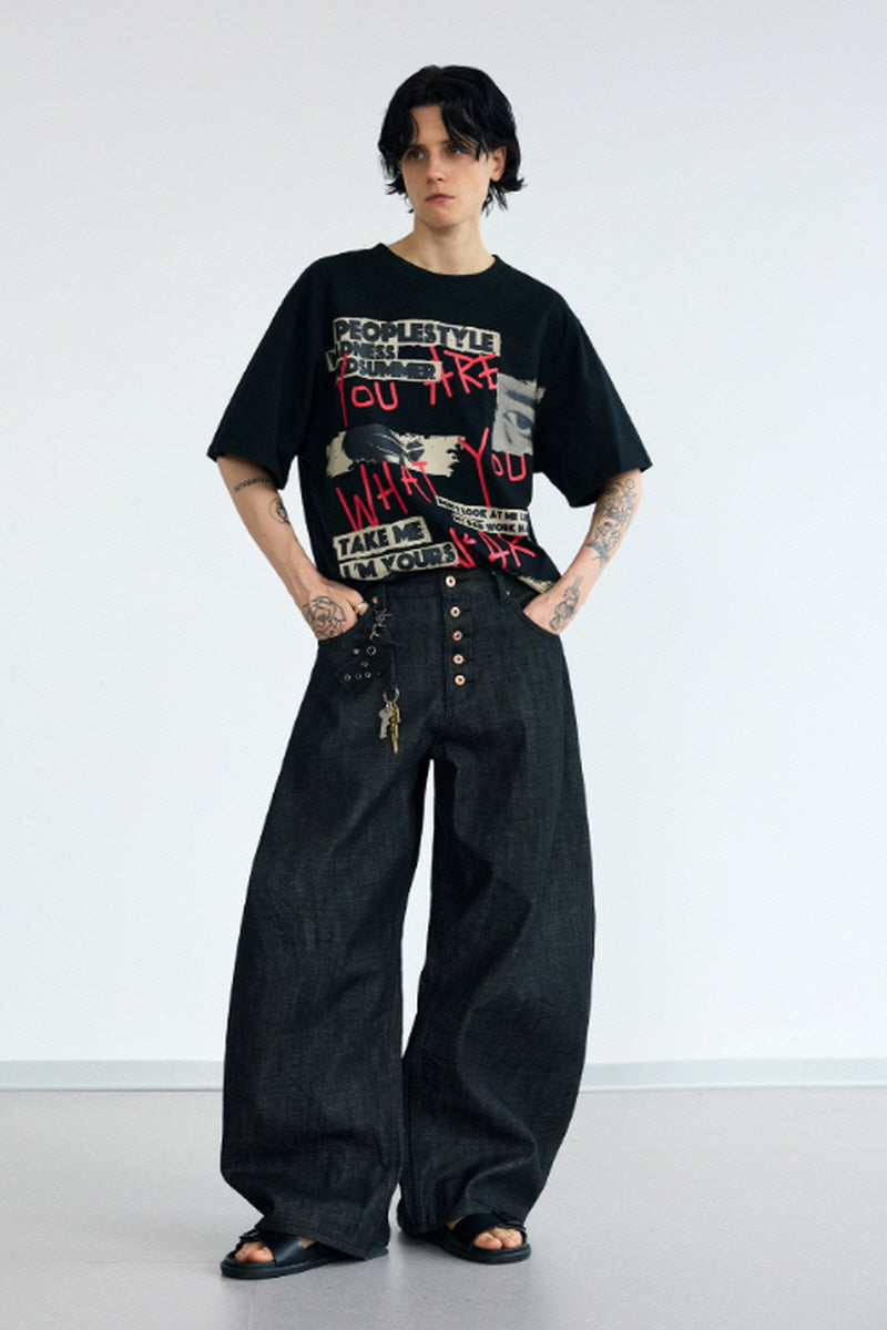 Shadow Curve Wide-Leg Jeans