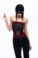 Skull Graphic Tube Top