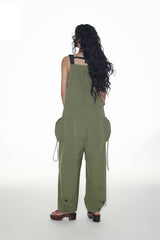 1NCN|"Jungle Roaming" design, soft cargo drawstring, adjustable bib pants, summer multi-pocket loose