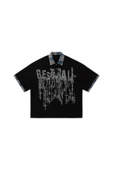 Plaid Noise Graphic Polo Tee