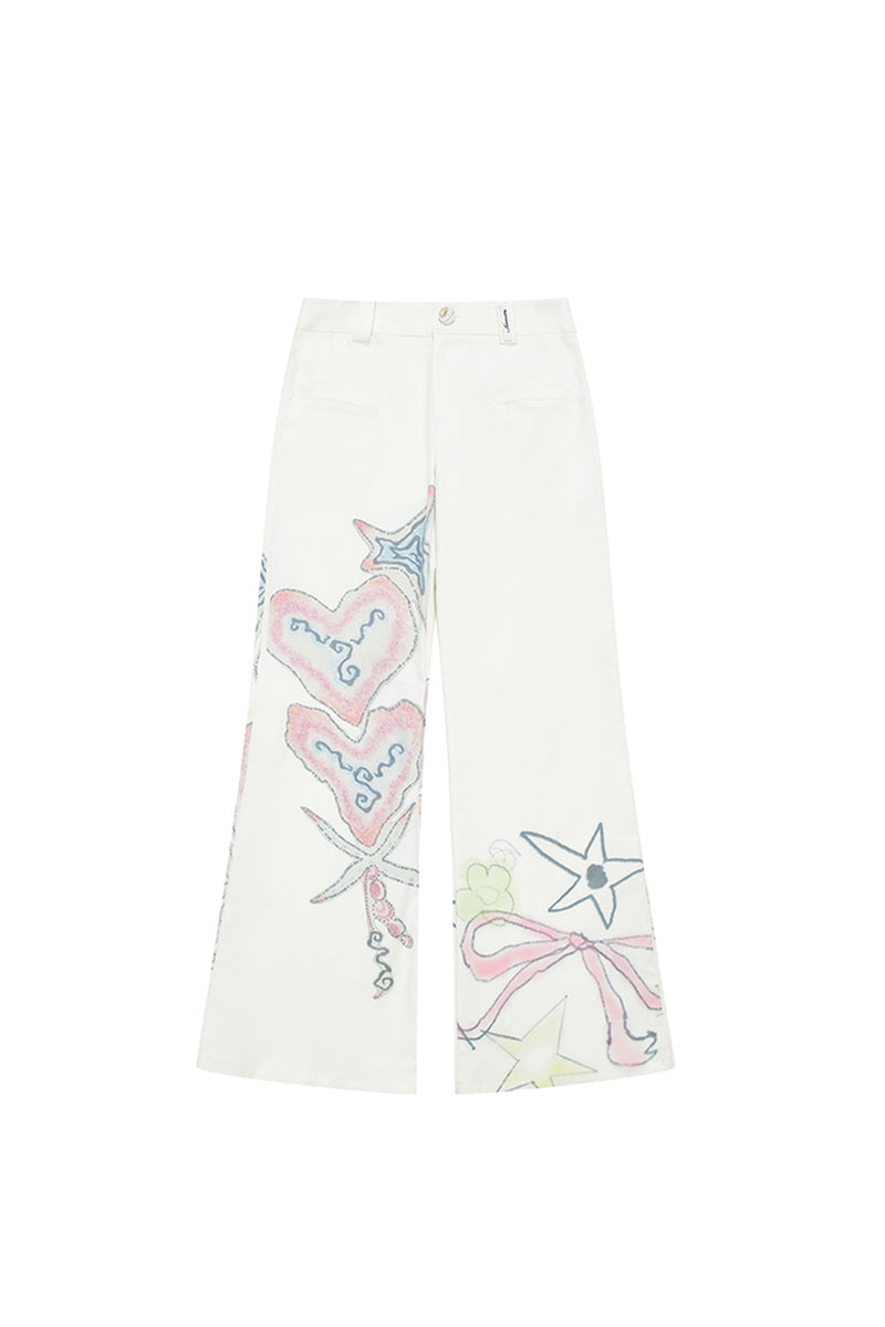 Dreamscape Doodle Flared Pants