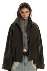 Vintage Suede Biker Oversized Jacket