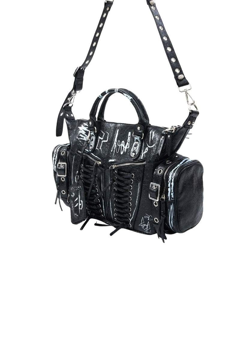 Graffiti Rivet Biker Bag