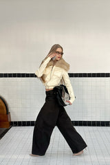 Apricot Trace Fur Jacket