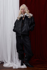 Faux Fur Collar Rebel Jacket