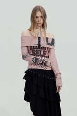 Lace-Up Off-Shoulder Top