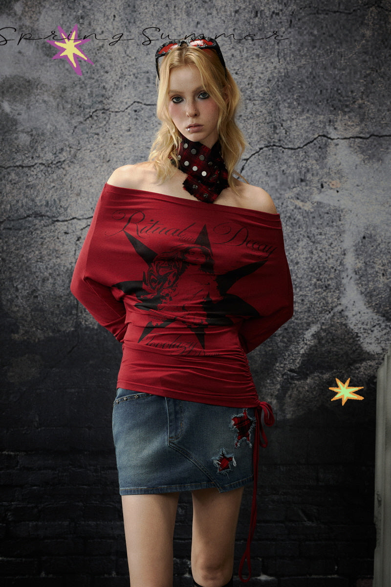 Ritual Dream Off-Shoulder Top - Red