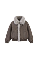 Feral Frost Suede Fur Jacket - Coffee