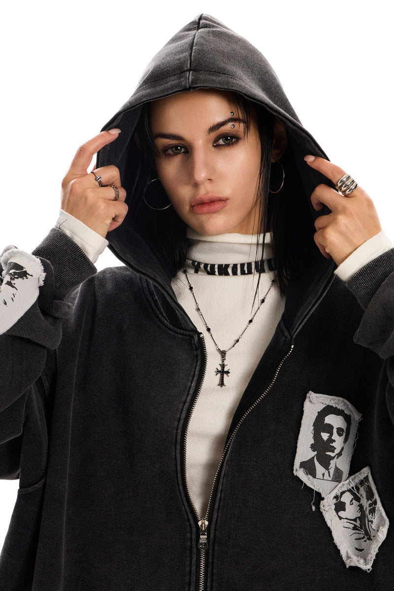 Echo Face Zip Hoodie