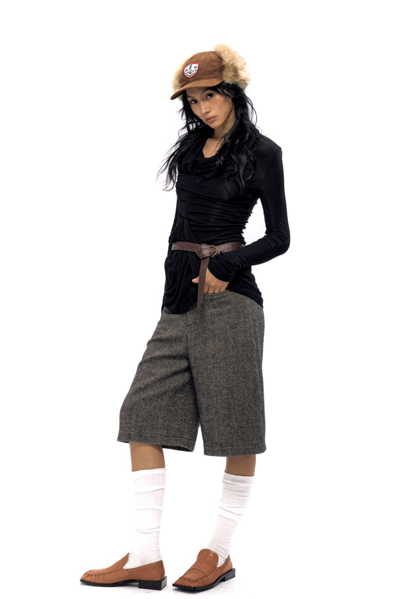 Heritage Herringbone Wide Culottes