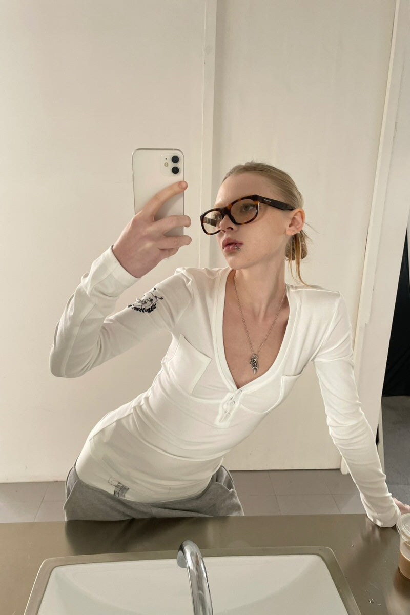 Silent Mark V Long Sleeve Top - White