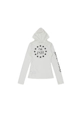 Night Code Gothic Hood Top - White