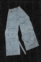 Vintage Utility Multi-Pocket Cargo Jeans