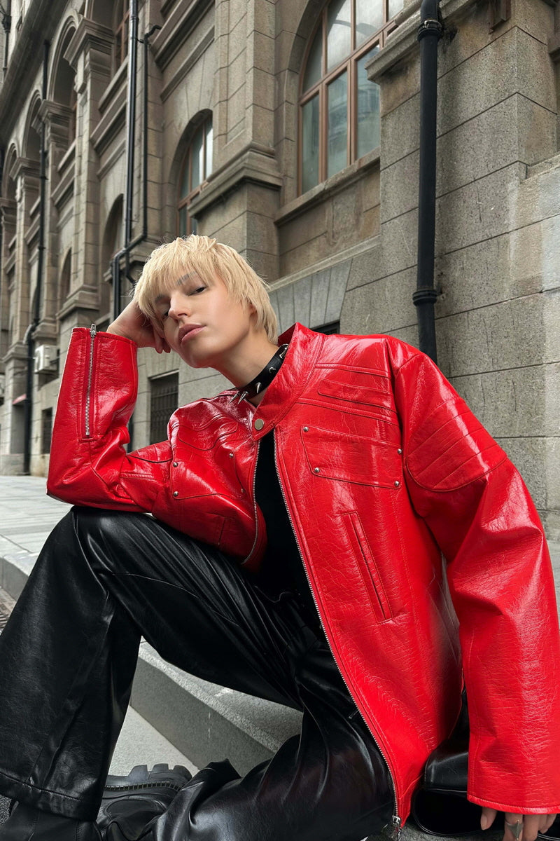 Crimson Frame Leather Jacket