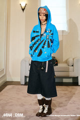 NANA Starburst Graphic Zip-Up Hoodie - Blue