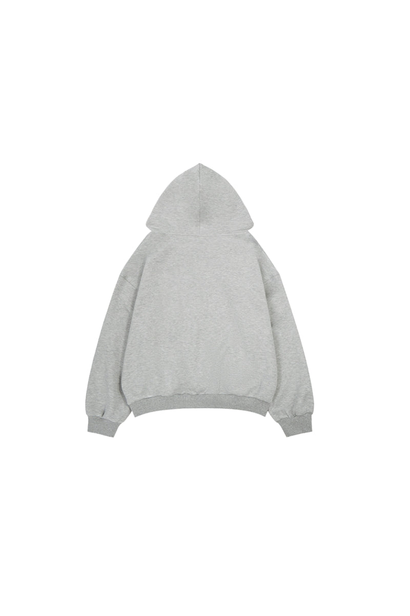 Cross Emblem Oversize Hoodie - Gray