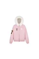 Frosted Pink Varsity Hooded Jacket