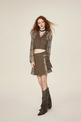 Plaid Hybrid Pocket Mini Skirt