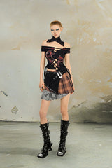Crimson Slash One-Shoulder Top