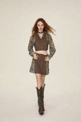 Plaid Hybrid Pocket Mini Skirt