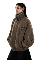 Midnight Relic Faux Fur Collar Jacket