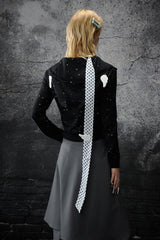 Playful Dual-Spirit Hoodie Jacket - Black