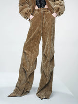 Corduroy Drape Wide-Leg Pants