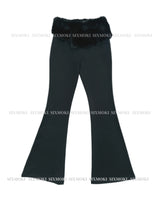 Velvet Edge Corset & Fur-Trim Flare Pants Set