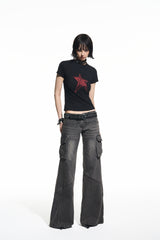 Panic Pulse Star Tee-Punk Black-Red