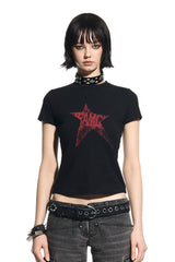 Panic Pulse Star Tee-Punk Black-Red