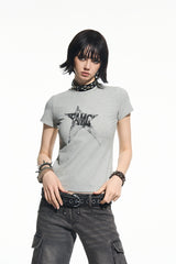 Panic Pulse Star Tee-Gray