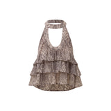Serpent Veil Layered Halter Top