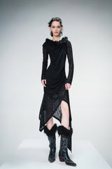 Ethereal Steps Irregular Layered Dress - Black