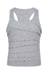 Rock Rivet Chain Tank-Gray