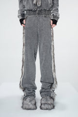 Frostbound Luxe Straight-Leg Pants - Gray