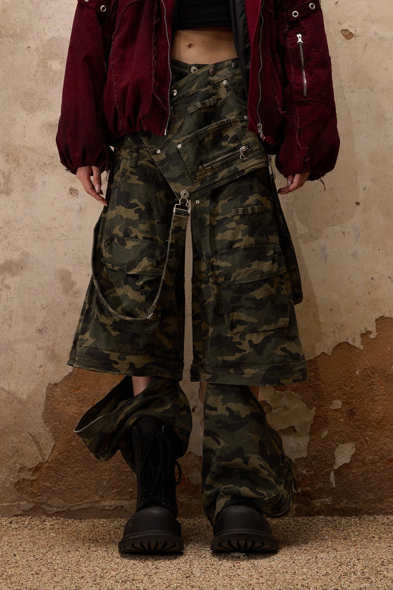 Versatile Camouflage Flow Cargo Pants