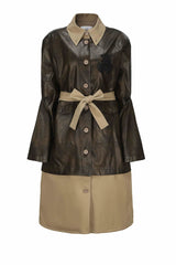 Dual-Tone Luxe Trench Coat with Premium Detailing