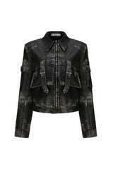 Vintage Armor Women's Cropped Leather Jacket