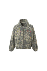 Graffiti Camo Hooded Zip Jacket